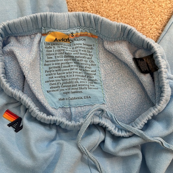 AVIATOR NATION BOLT STITCH SWEATPANTS - SKY // WHITE, Size Small - Picture 7 of 7